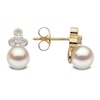 Thumbnail Image 2 of Yoko London Trend 18ct Yellow Gold Freshwater Pearl 0.16 Diamond  Earrings