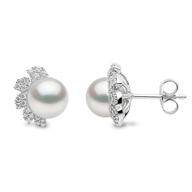 Main Image 2 of Yoko London Trend 18ct White Gold Freshwater Pearl 0.20ct Diamond Earrings