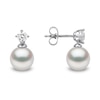 Thumbnail Image 2 of Yoko London Classic 18ct White Gold Akoya Pearl 0.20ct Diamond Earrings