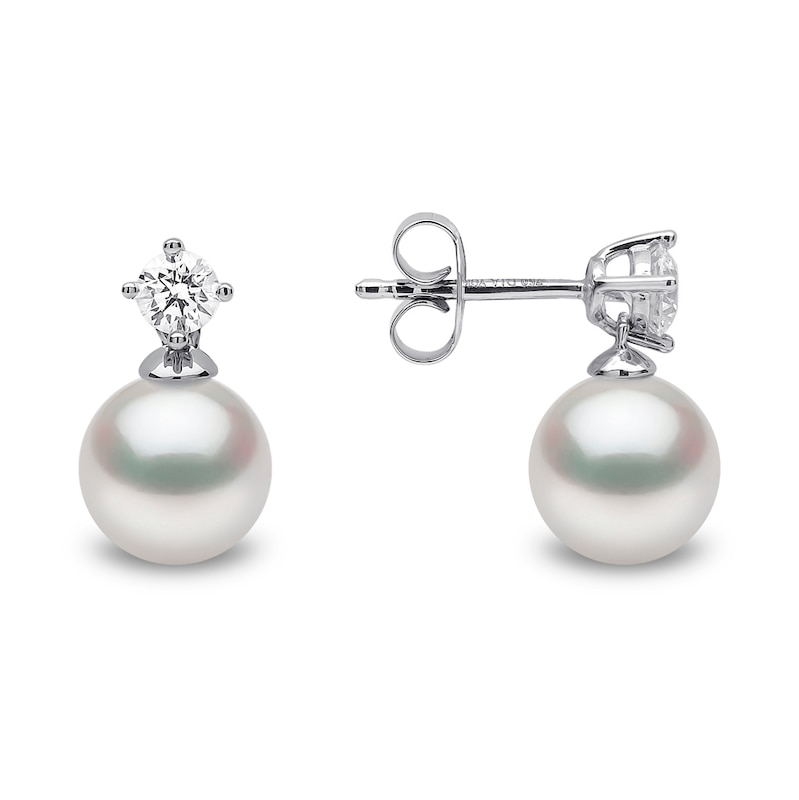 Main Image 2 of Yoko London Classic 18ct White Gold Akoya Pearl 0.20ct Diamond Earrings