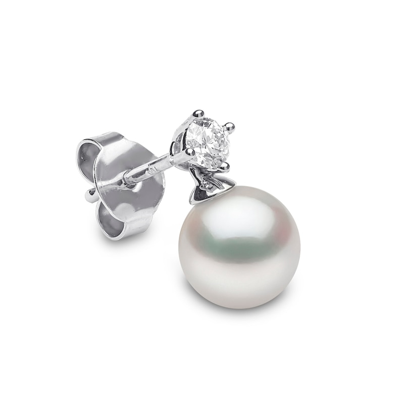 Main Image 3 of Yoko London Classic 18ct White Gold Akoya Pearl 0.20ct Diamond Earrings