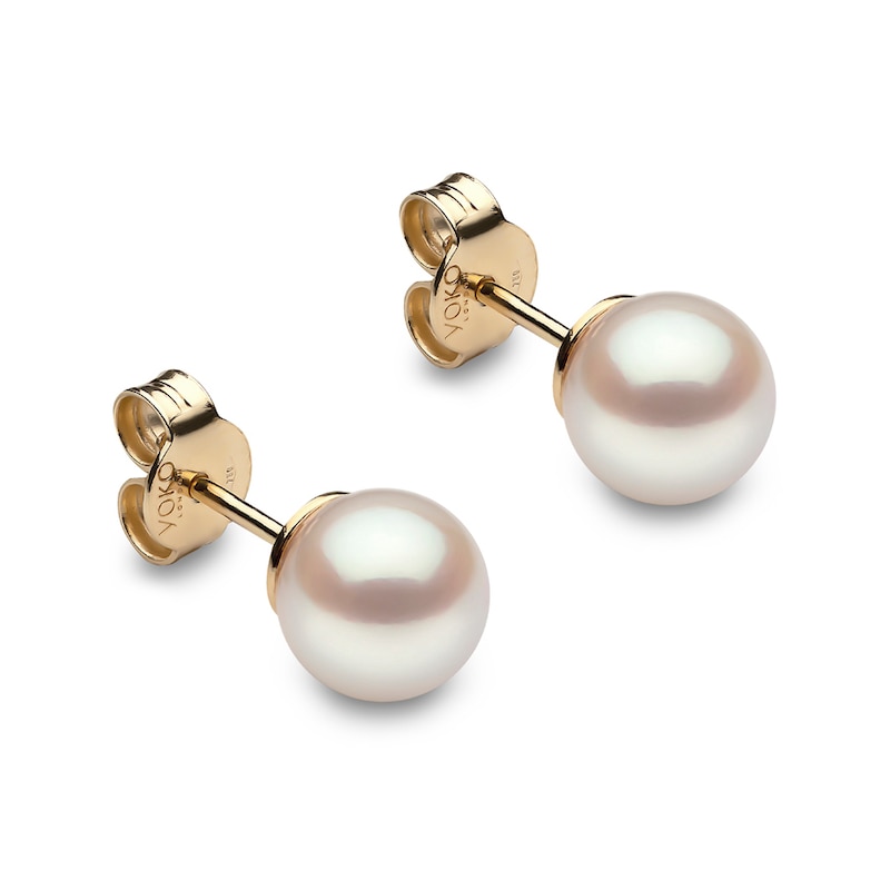 Main Image 1 of Yoko London Classic 18ct Yellow Gold Akoya Pearl 7mm Stud Earrings