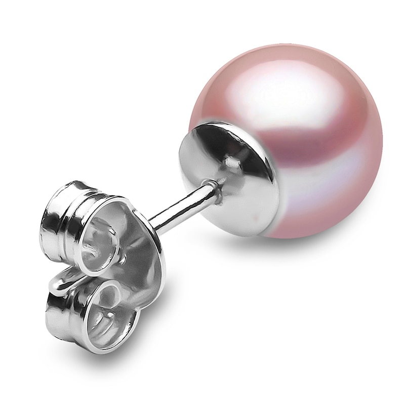 Main Image 4 of Yoko London Classic 18ct White Gold Pink Freshwater Pearl Stud Earrings