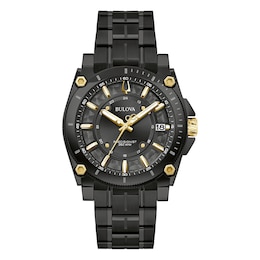 Bulova Icon Men's Black Dial & Black Stainless Steel Bracelet Watch