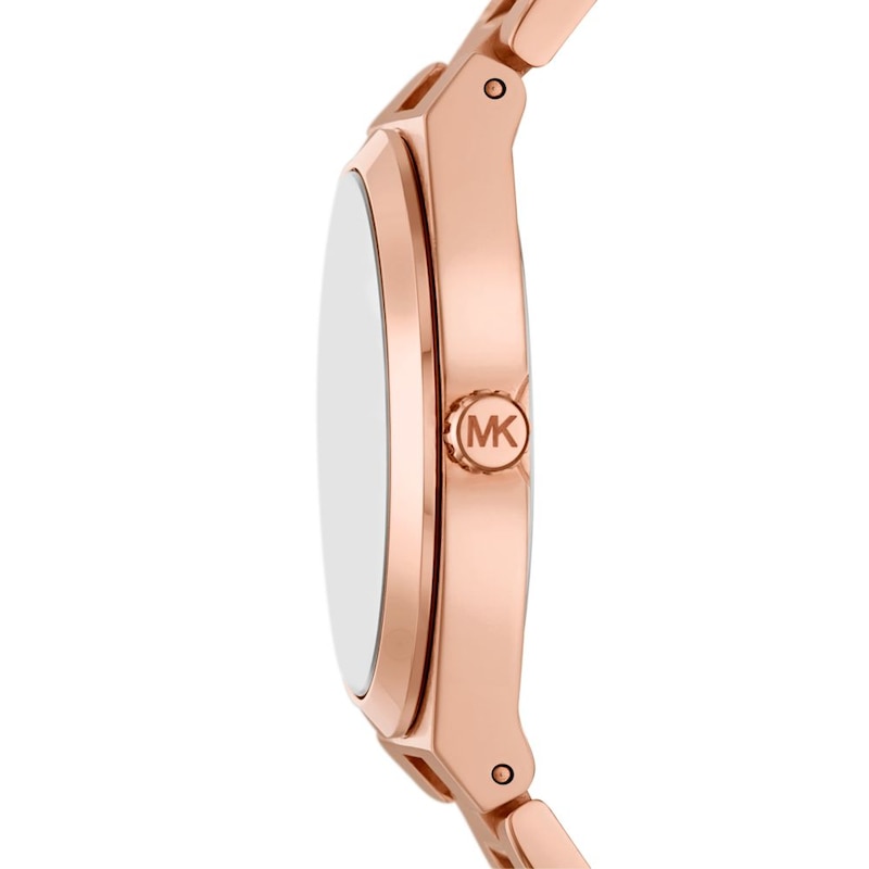 Michael Kors Lennox Ladies' Black Dial & Rose Gold-Tone Steel Watch