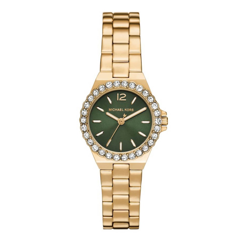 Main Image 1 of Michael Kors Lennox Ladies' Green Dial & Gold Tone Steel Bracelet Watch