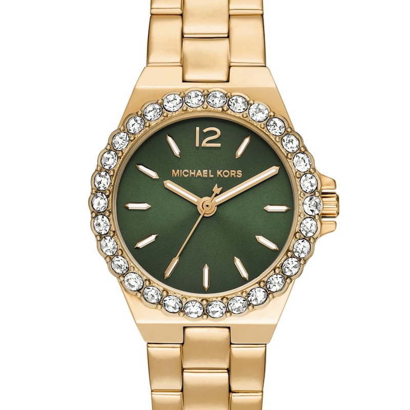 Main Image 4 of Michael Kors Lennox Ladies' Green Dial & Gold Tone Steel Bracelet Watch