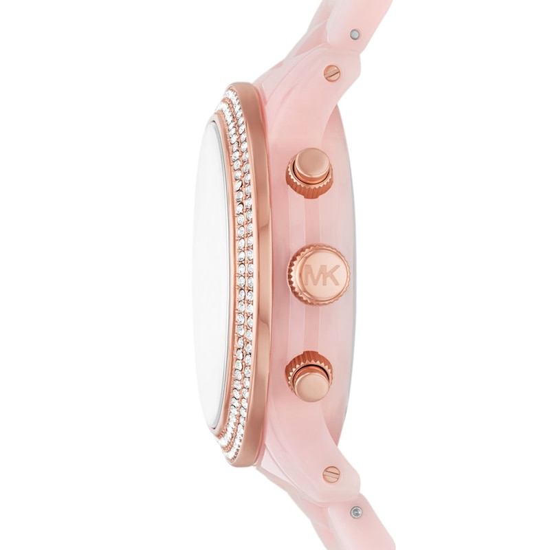 Main Image 3 of Michael Kors Runway Chronograph & Blush Pink Acetate Strap Watch