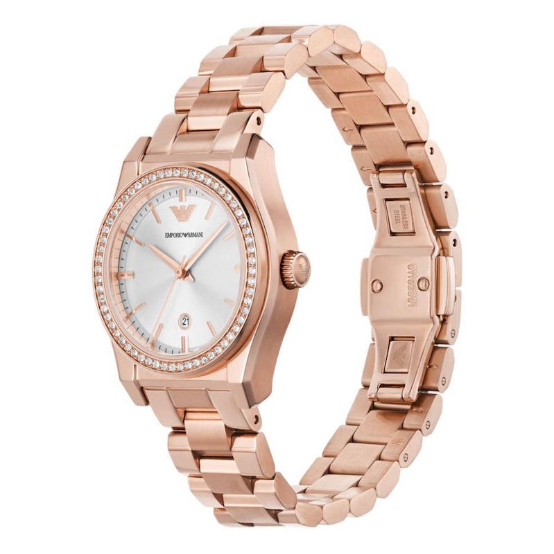 Main Image 4 of Emporio Armani Ladies' Silver Dial & Rose-Tone Bracelet Watch