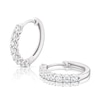 Thumbnail Image 0 of Sterling Silver Cubic Zirconia Claw Set 15mm Hoop Earrings