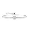 Thumbnail Image 0 of Sterling Silver 11 Inch Pave Cubic Zirconia Disc Adjustable Bracelet