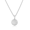 Thumbnail Image 0 of Sterling Silver Pave Cubic Zirconia Disc Pendant Necklace