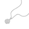 Thumbnail Image 1 of Sterling Silver Pave Cubic Zirconia Disc Pendant Necklace