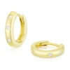 Thumbnail Image 1 of 9ct Yellow Gold Flush Set Cubic Zirconia Huggie Hoop Earrings