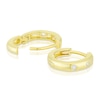 Thumbnail Image 2 of 9ct Yellow Gold Flush Set Cubic Zirconia Huggie Hoop Earrings