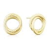 Thumbnail Image 1 of 9ct Yellow Gold Polish & Rope Circle Stud Earrings