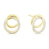 Thumbnail Image 1 of 9ct Yellow Gold Cubic Zirconia Double Circle Earrings