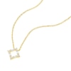 Thumbnail Image 1 of 9ct Yellow Gold Round & Baguette Cubic Zirconia Open Square Necklace