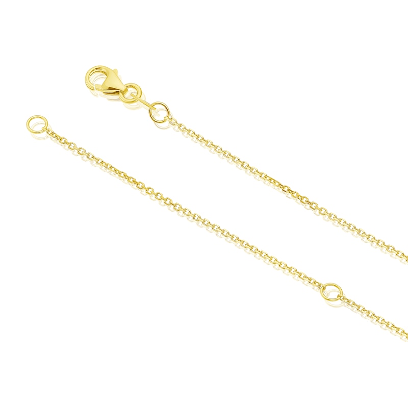 9ct Yellow Gold Round & Baguette Cubic Zirconia Open Square Necklace