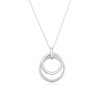 Thumbnail Image 1 of 9ct White Gold Cubic Zirconia Double Circle Pendant Necklace