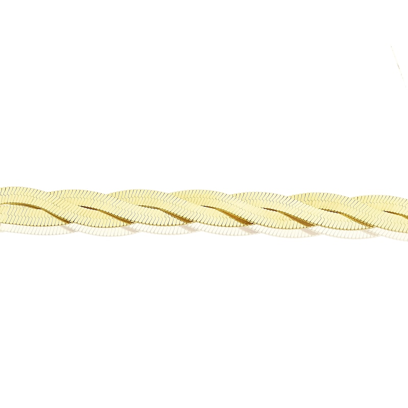 9ct Yellow Gold Braided Herringbone Chain Bracelet