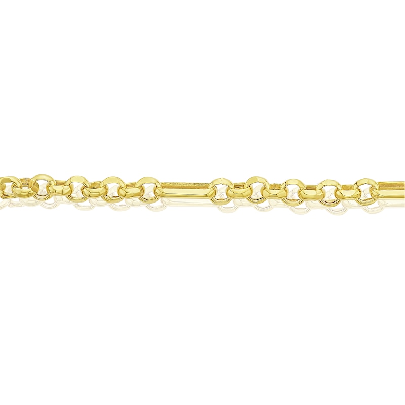 9ct Yellow Gold Belcher Mix Chain Link Bracelet | Ernest Jones