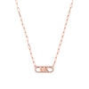 Thumbnail Image 1 of Michael Kors Statement Link MK 14ct Rose Gold Plated Silver Cubic Zirconia Necklace