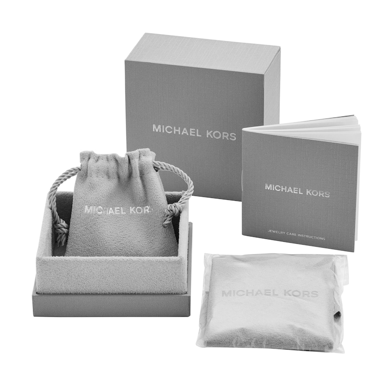 Michael Kors Sterling Silver Cubic Zirconia Pave Padlock Bracelet