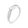 Thumbnail Image 1 of Sterling Silver 0.12ct Diamond Knot Crossover Ring