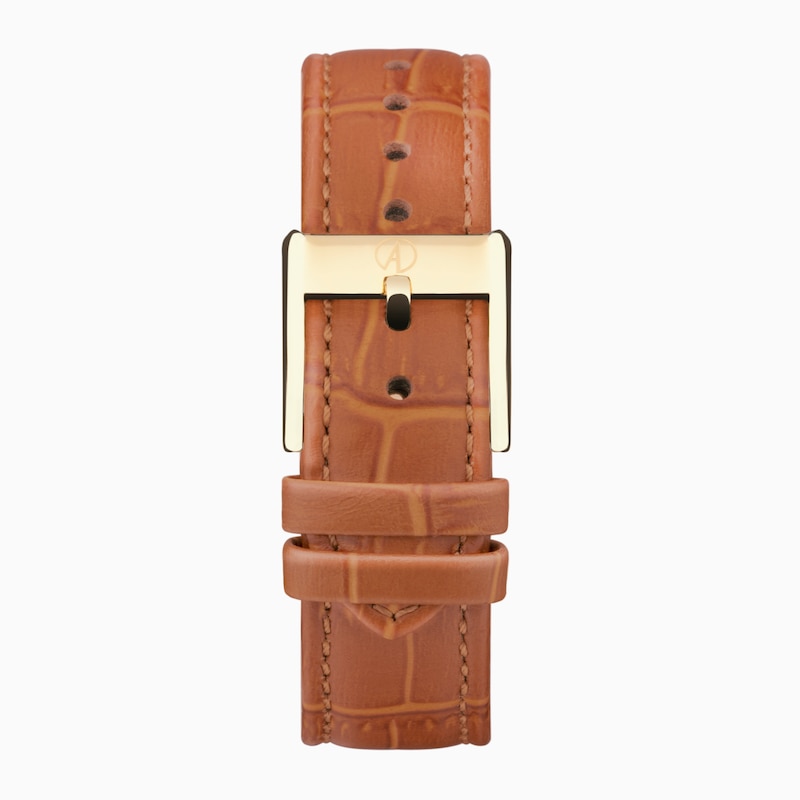 Main Image 4 of Accurist Rectangle Ladies' White Dial Brown Leather Strap Watch