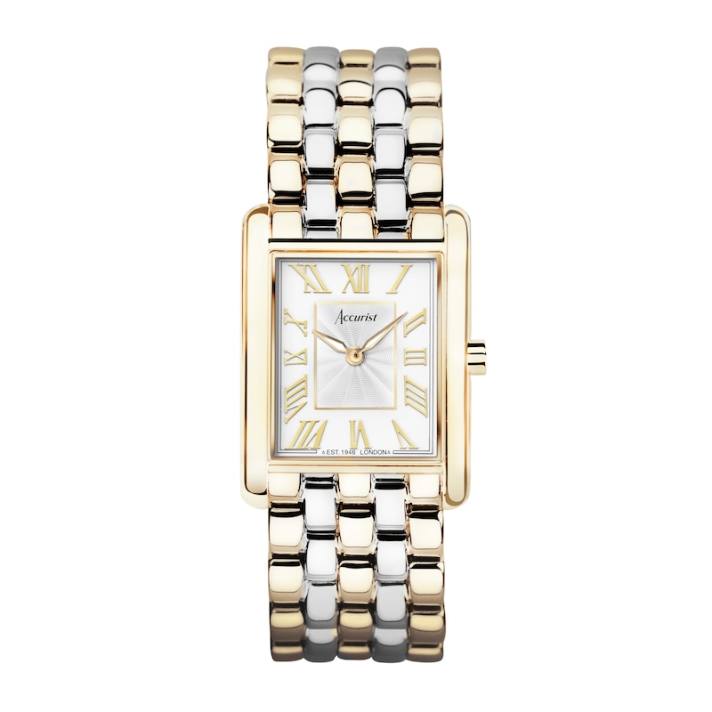 Main Image 1 of Accurist Rectangle Ladies' White Dial Two Tone Bracelet Watch