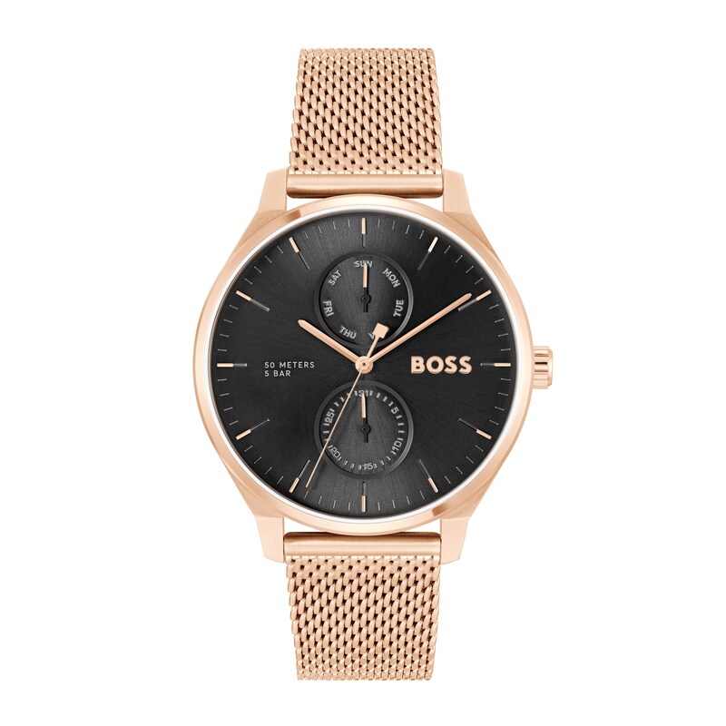 Main Image 1 of BOSS Tyler Men's Carnation Gold IP Mesh Bracelet Watch