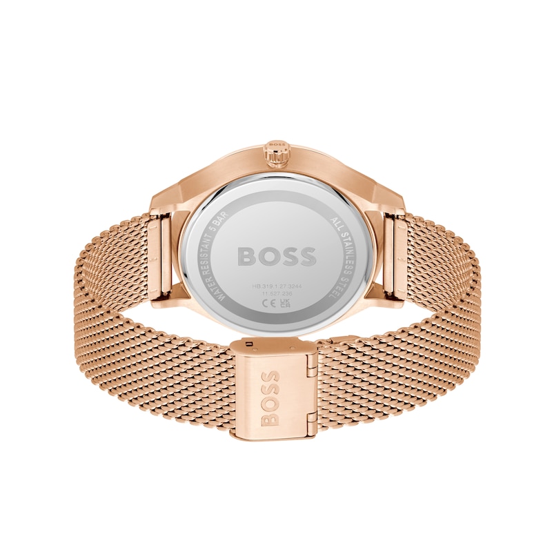 Main Image 2 of BOSS Tyler Men's Carnation Gold IP Mesh Bracelet Watch