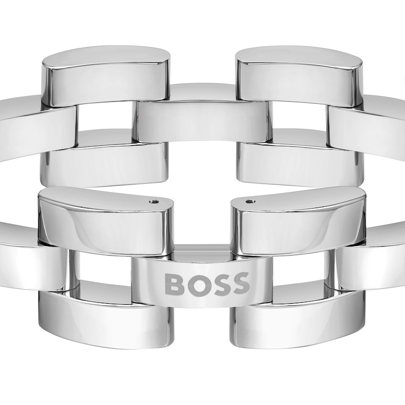 BOSS Sway Men's Polished Stainless Steel Chain Bracelet
