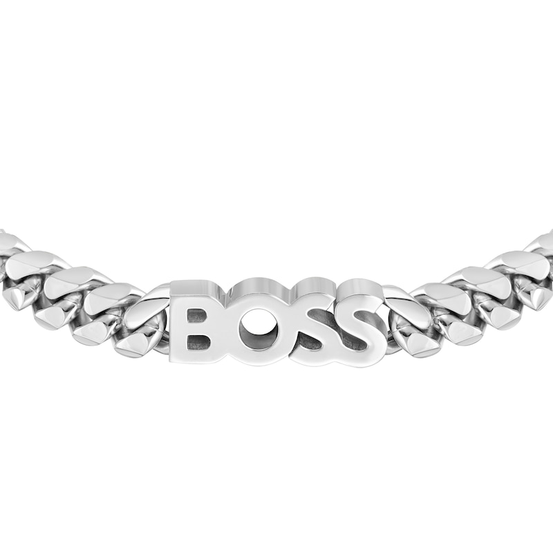 BOSS Kassy Men's Polished Stainless Steel Chain Bracelet