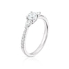 Thumbnail Image 1 of 18ct White Gold & Platinum 0.66ct Diamond Round & Pear Cut Solitaire Ring