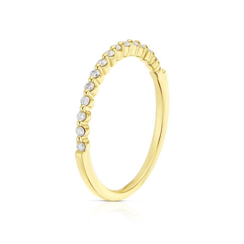 9ct Yellow Gold 0.12ct Diamond Claw Set Half Eternity Ring
