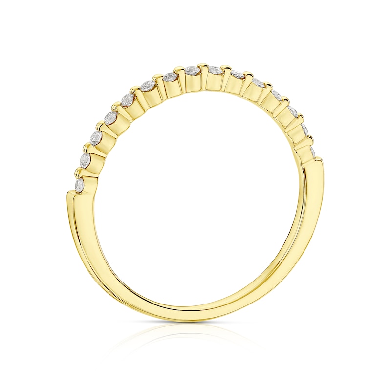 9ct Yellow Gold 0.12ct Diamond Claw Set Half Eternity Ring