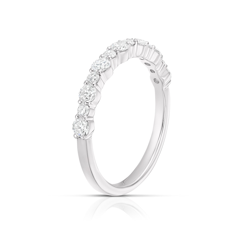 Main Image 2 of Platinum 0.50ct Diamond Round Cut Half Eternity Ring