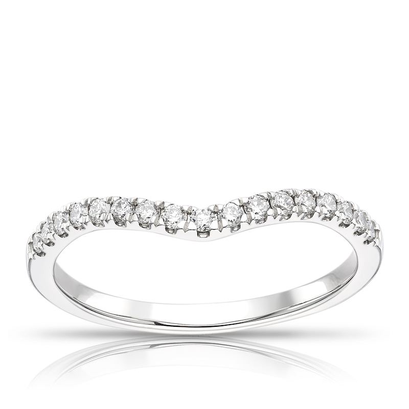 Platinum 0.20ct Diamond Claw Set Shaped Ring