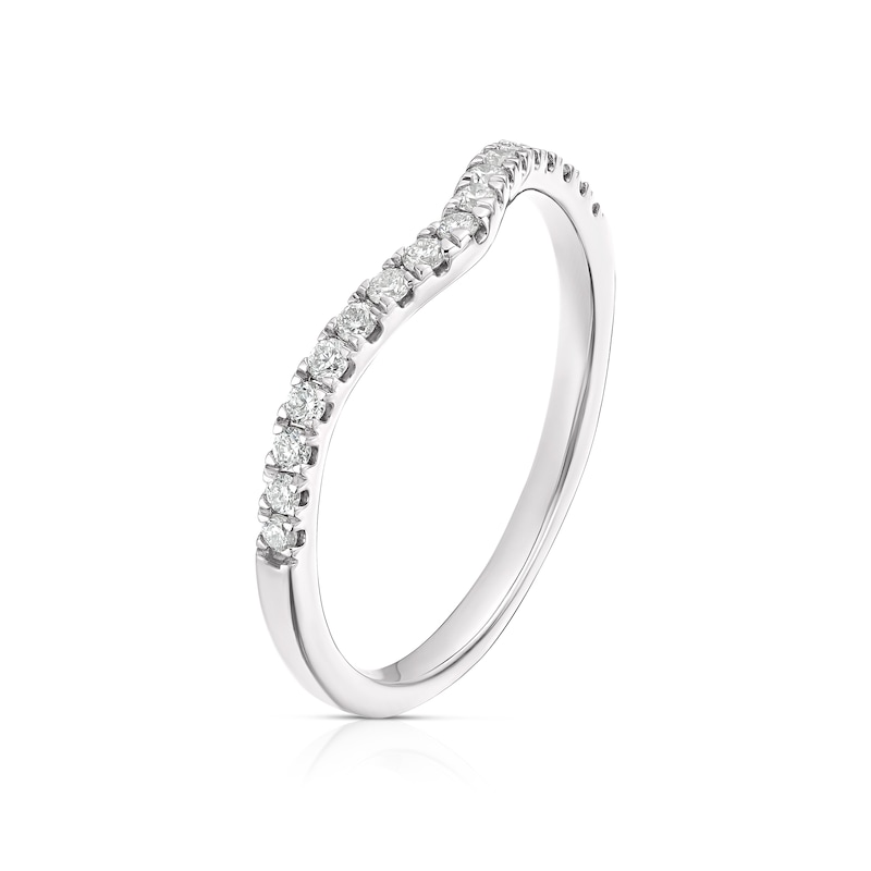 Platinum 0.20ct Diamond Claw Set Shaped Ring