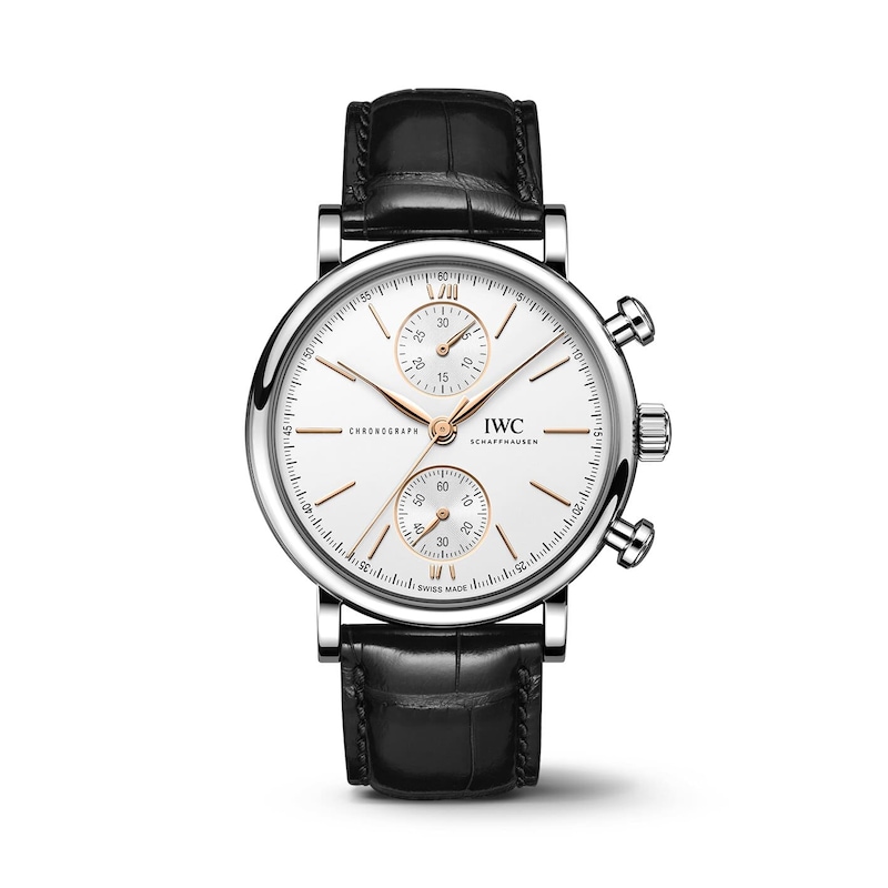 Main Image 1 of IWC Portofino Men's White Dial & Black Alligator Leather Strap Watch