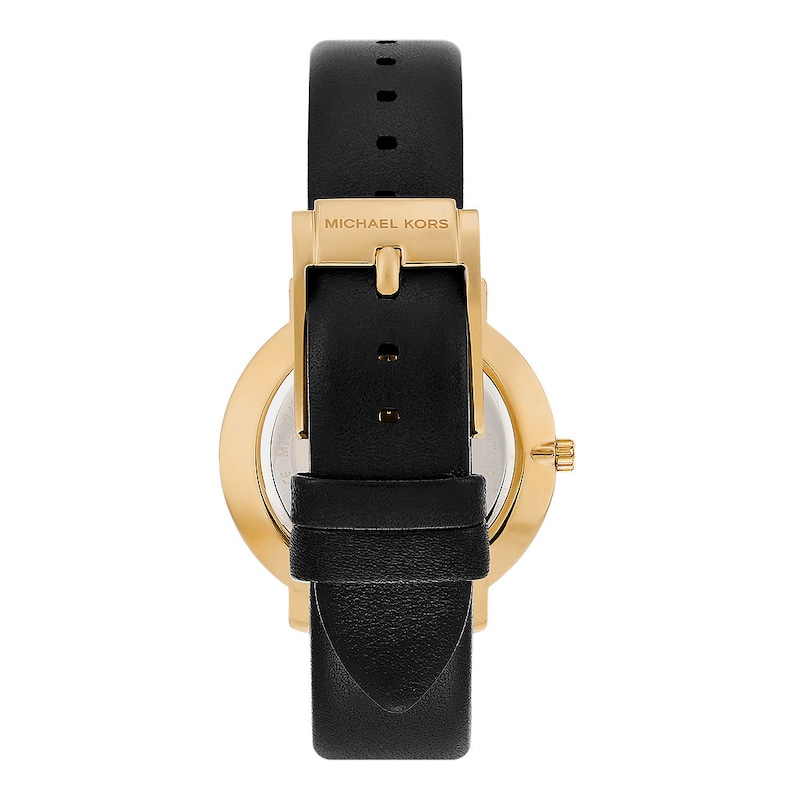 Michael Kors Pyper Leather Strap Watch, Gold-Tone Bracelet & Earring ...