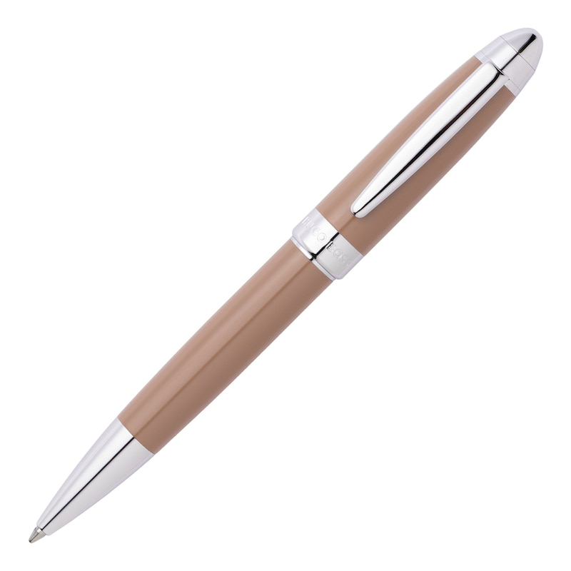 Main Image 1 of BOSS Iconic Tan & Chrome Ballpoint Pen