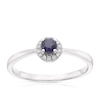 Thumbnail Image 0 of 9ct White Gold Sapphire 0.04ct Diamond Halo Ring