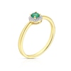 Thumbnail Image 2 of 9ct Yellow Gold Emerald & Diamond Halo Ring