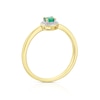 Thumbnail Image 3 of 9ct Yellow Gold Emerald & Diamond Halo Ring