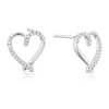 Thumbnail Image 0 of 9ct White Gold 0.10ct Diamond Heart Stud Earrings