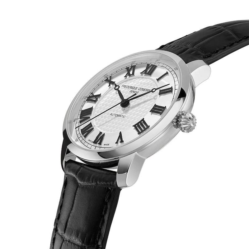 Frederique Constant Classics Men's Black Leather Strap Watch
