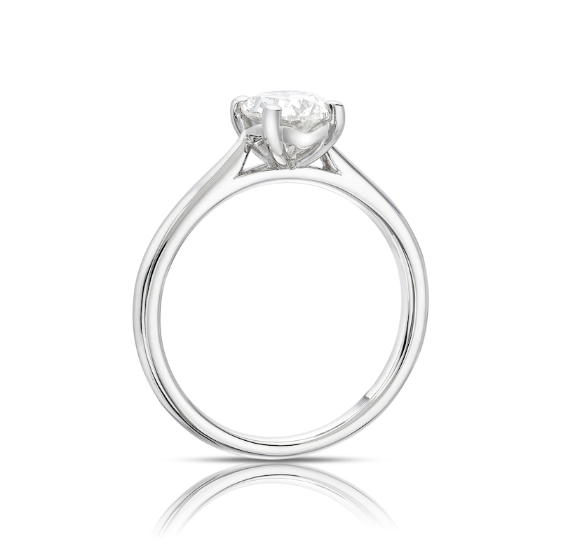 Main Image 3 of Platinum 1ct Diamond Oval Cut Solitaire Ring